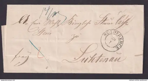 Altdeutschland Preussen Stadtberge Westfalen Lichtenau Brief vom 10.2.1855