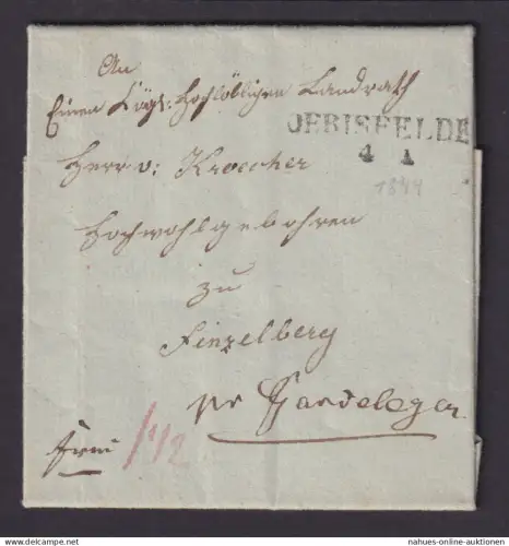 Altdeutschland Preussen Sachsen R2 Oebisfelde Vorphila kpl. Brief 4.1.1844