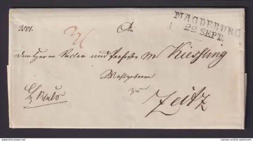 Altdeutschland Magdeburg Zeitz Sachsen Anhalt Vorphila kompl. Brief 1829