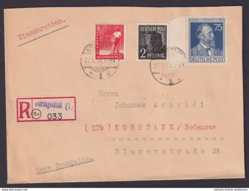 All. Besetzung R Brief MIF Kontrollrat + Stephan UPU Rand NOT R-Zettel Arnstadt