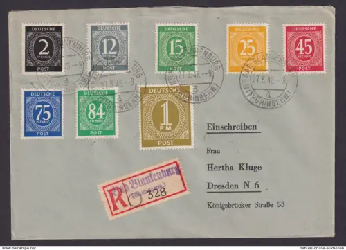 All. Besetzung dekor. R Brief Blankenburg Thüringer Wald n. Dresden Not R-Zettel