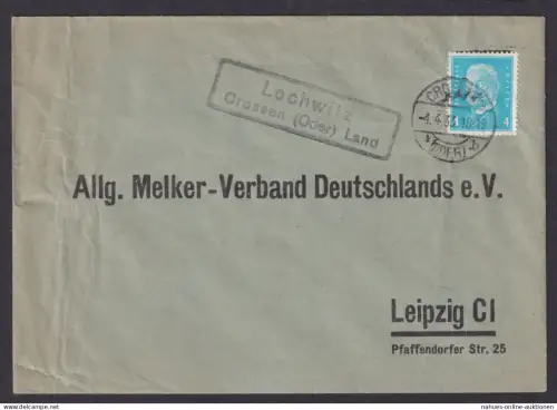 Lochwitz über Crossen Oder Land Brandenburg Deutsches Reich Brief