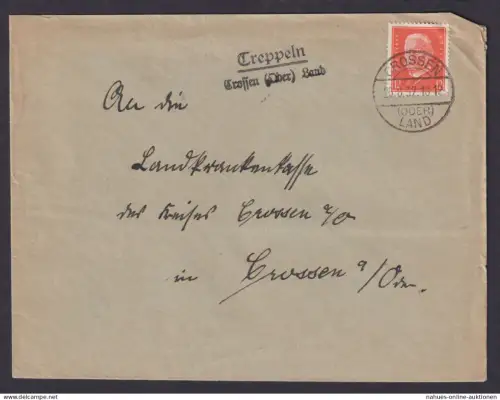 Treppeln über Crossen Oder Land Brandenburg Deutsches Reich Brief