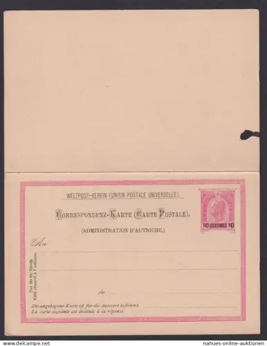 Levante Österreich Post Ganzsache Frage & Antwort P 21 Kat.-Wert 30,00