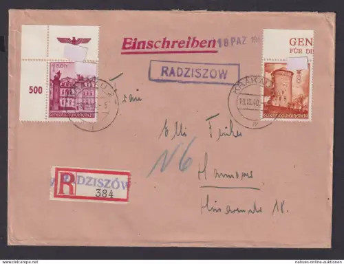 Besetzung Polen Generalgouvernement R Brief Bogenecke selt. R1 Radzisow Hannover