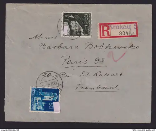 Besetzung Polen Generalgouvernement R Brief Krakau 5 Not R Zettel n. Paris