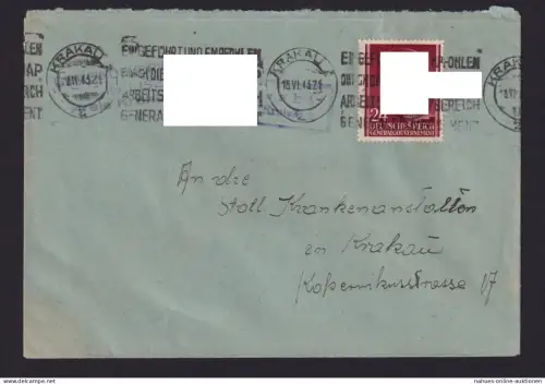 Besetzung Polen Generalgouvernement Brief selt Maschinen SST eingeführt Krakau