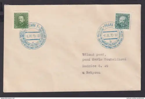 Tschechoslowakei Brief mit blauem SST Prag