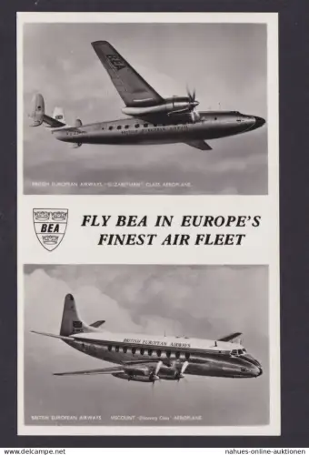 Flugpost Ansichtskarte British European Airways Elizabethan Class Aeroplane