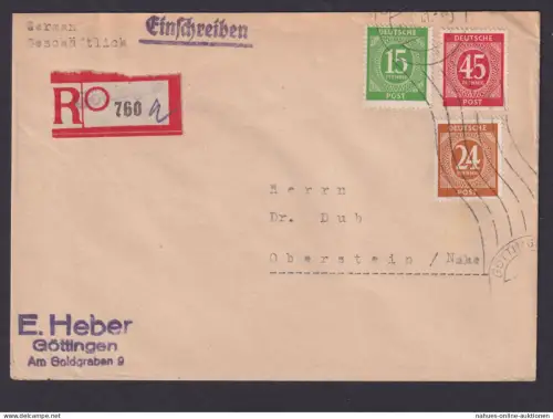 Briefmarken All. Besetzung Gemeinschaft R Brief Not R Zettel Göttingen Oberstein
