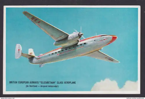 Flugpost Ansichtskarte British European Airways Elizabethan Class Aeroplane