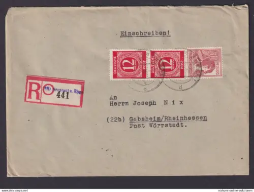 Briefmarken All. Besetzung Gemeinschaft R Brief Not R Zettel helle 60er Neustadt