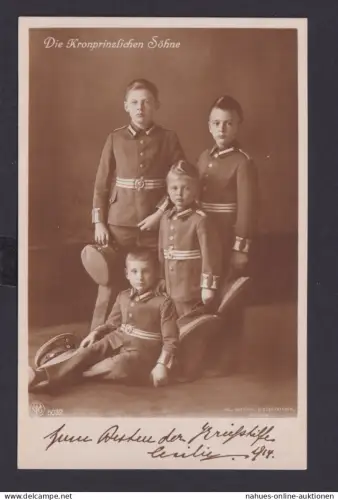 Ansichtskarte Kronprinzliche Söhne Familienbild Kgl. Hofphotoraph Niederstroth