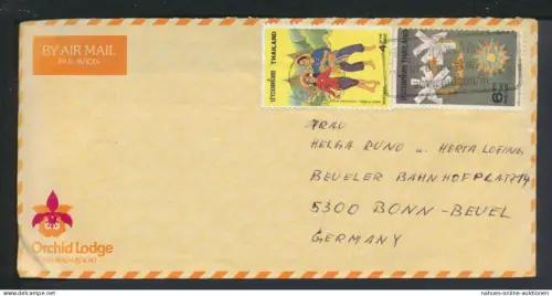 Asien Flugpost Brief Air Mail Thailand Übersee Bonn NRW