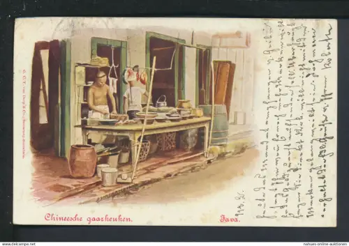 Ansichtskarte Weltevreden Niederländisch Indien China Küche 1916 Bern Schweiz