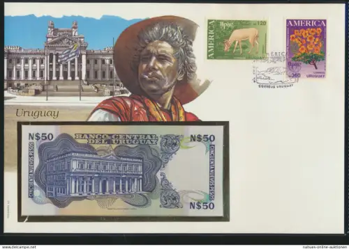 Geldschein Banknote Banknotenbrief Uruguay exotisches Motv