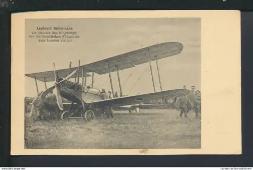 Ansichtskarte Flugzeug Flugpost Aviatik Historisch Doppeldecker Leutnant Immelmann