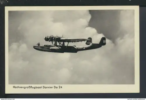 Ansichtskarte Flugpost Dornier Flugboot Hochseegroßflugboot Do24 Deutsches Reich