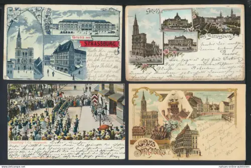 Strassburg Elsass Frankreich gute Sammlung 57 alte Ansichtskarten Lithos und mehr