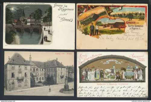 Hagenau im Elsass Sammlung von 4 alten Ansichtskarten aus Nachlass