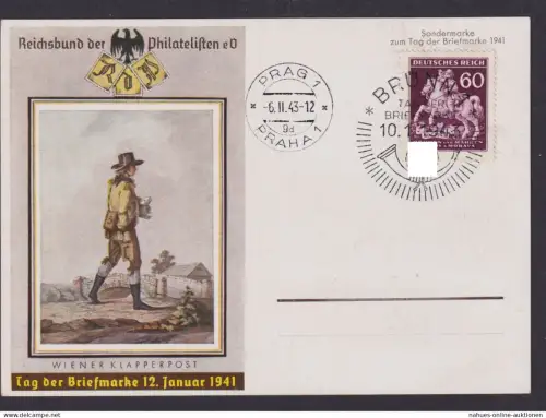 Briefmarken Besetzung Böhmen & Mähren Philatelie Reichsbund d. Philatelisten Tag
