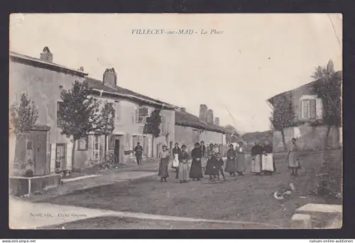 Ansichtskarte Feldpost Villecey sur Mad Frankreich La Plce Dorfplatz n. Lohmar