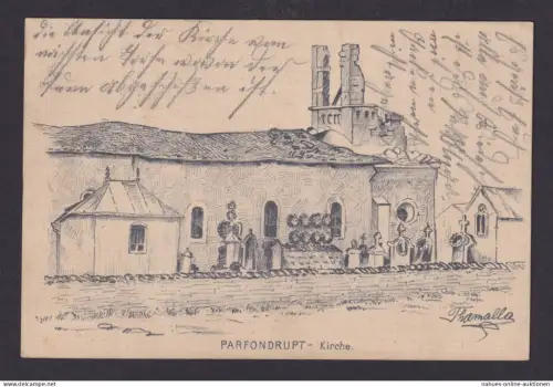Ansichtskarte Feldpost Künstlerkarte Parfondrupt Frankreich Kirche