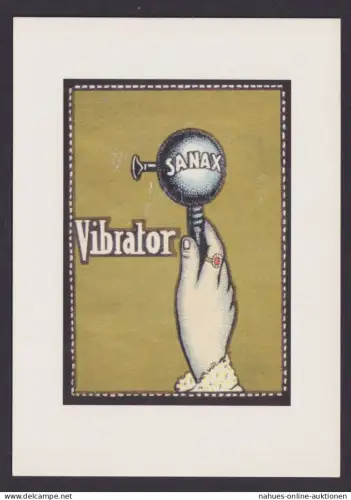 Künstlerkarte Ansichtskarte Reklame Werbung Sanax Vibrator Werbung 1900 bis 1914
