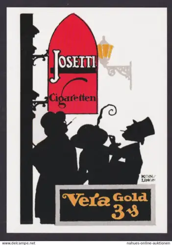 Künstlerkarte Ansichtskarte Reklame Werbung Josetti CigarettenVera Gold Motiv