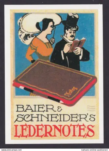 Künstler Ansichtskarte Reklame Werbung Baier & Schneiders Ledernotes Heilbronn