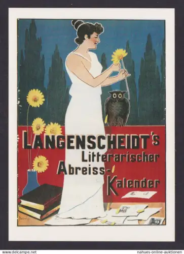 Künstler Ansichtskarte Reklame Werbung Langscheids Litterarischer Abreiss