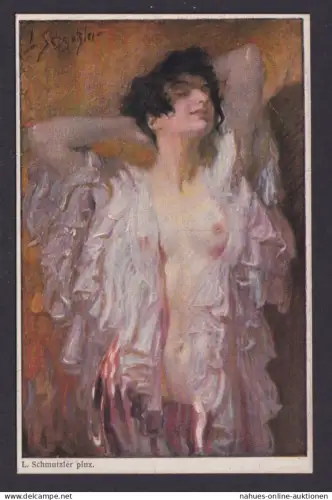 Ansichtskarte Künstlerkarte Gemälde Sign. L. Schmutzler Akt Erotik