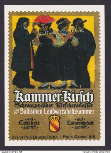 Künstler Ansichtskarte Reklame Werbung Kammer Kirsch Schwarzwälder Kirschen