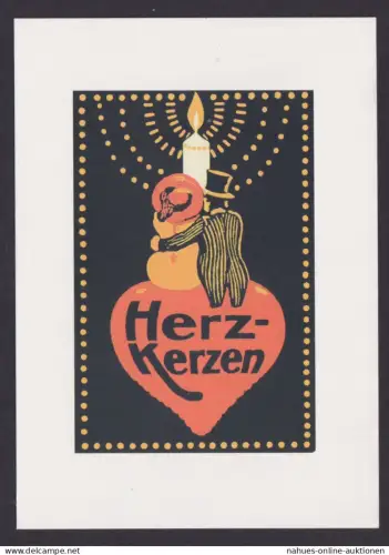 Künstlerkarte Ansichtskarte Reklame Werbung Herz Kerzen Werbung 1900 bis 1914