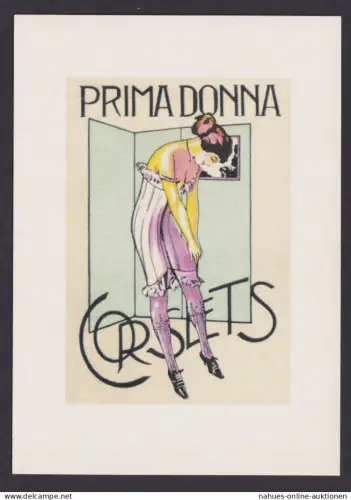Künstlerkarte Ansichtskarte Reklame Werbung Primadonna Corsetts Werbung 1900 bis