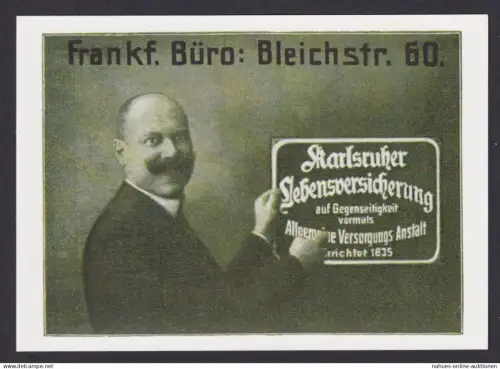 Künstler Ansichtskarte Reklame Werbung Karlsruher Lebensversicherung Allgemeine