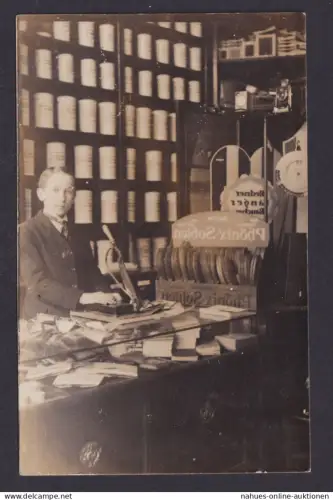 Ansichtskarte Reklame u.a. Phönix Sohlen Apotheke oder Kolonialwaren gewidmet