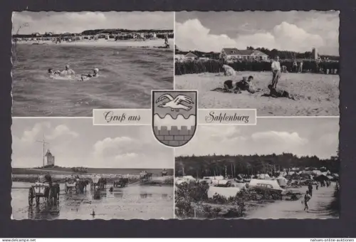 Ansichtskarte Sahlenburg Niedersachsen Meer Strand Watt ab Hamburg