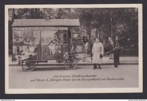 Ansichtskarte Bremer Stadtmusikanten 5-jährige Reise durch Deutschland u.