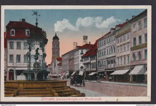 Ansichtskarte Göttingen Niedersachsen Gänselieselbrunnen Weenderstrasse