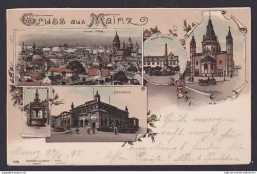 Ansichtskarte Mainz Rheinland Pfalz Künstler Litho Versch Ansichten Verlag