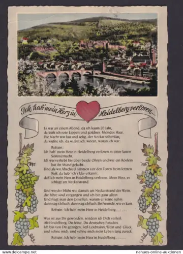 Ansichtskarte Heidelberg Baden Württemberg Künstlerkarte Blick auf Heidelberg v.