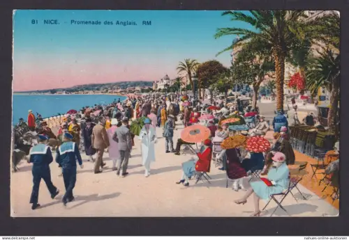 Ansichtskarte Nice Nizza Frankreich Promenade des Anglais Meer Künstlerkarte