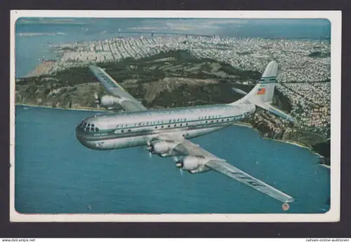 Ansichtskarte Flugzeug der Pan American World Airways n. Frankfurt Main Hessen
