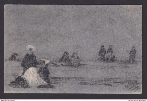 Ansichtskarte Künstlerkarte Bleistiftzeichnung Sign.