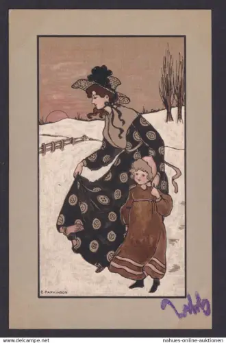 Ansichtskarte Künstlerkarte Sign. Ethel Parkinson n. Caen Frankreich 1906