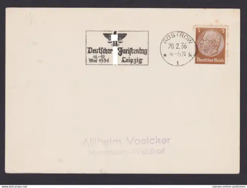 Güstrow Mecklenburg Vorpommern Deutsches Reich Karte SST Deutscher Juristentag