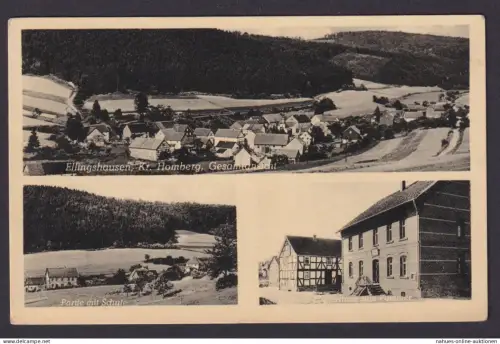 Ansichtskarte Ellingshausen Hessen Kr. Homberg Gast u. Logierhaus Zum Pommer