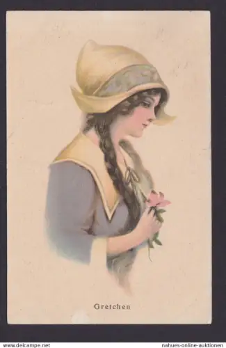Ansichtskarte Junges Mädchen Schönheit Verträumt Gretchen ab München Bayern