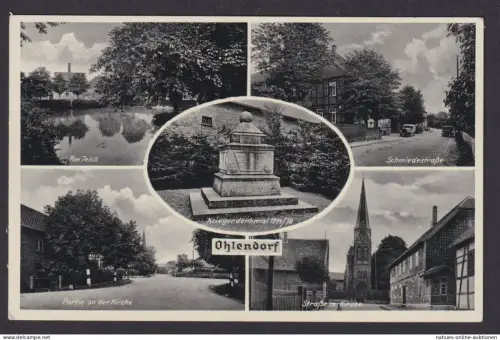 Ansichtskarte Ohlendorf Niedersachsen Kriegerdenkmal u. andere Ansichten n.